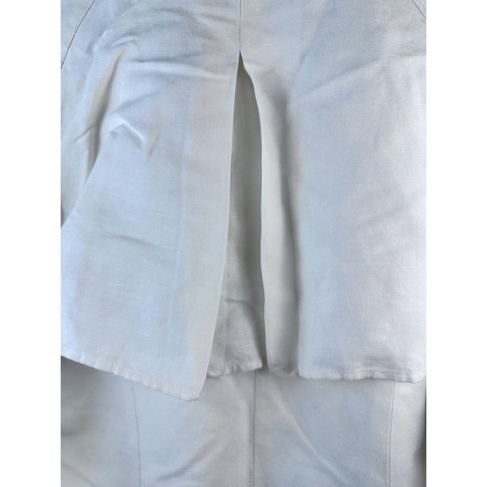 Kate Hill Womens Jacket Size‎ Medium Ivory 1/2 Sleeves Fully Lined Linen Blend - Picture 5 of 8